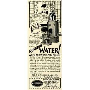 1927 Ad Flint Walling Hoosier Water Heater Galvazink   Original Print 