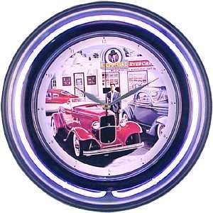 Rodfathers Used Cars Neon Wall Clock 