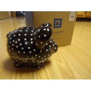  Pottery Barn Teen Black Dottie Shopping Savings Bank   Black 