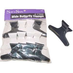  Large Butterfly Clamps * 12 Clips Per Bag * Black & White 