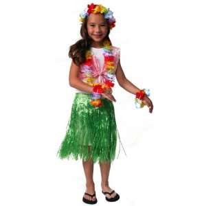 Dozen Girls Hawaiian Aloha Luau Party Pack Grass Skirts, Leis & Halter 