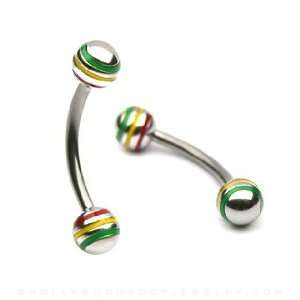  Jamaican Themed Curved Barbell