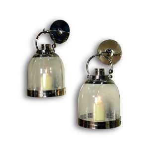  Laird Modern Silver Hanging Lanterns with Brackets   Pair 
