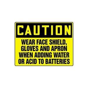 CAUTION WEAR FACE SHIELD, GLOVES AND APRON WHEN ADDING WATER OR ACID 