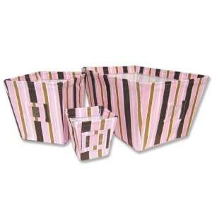  Trend Lab Baby Maya Stripe 3 Pc Fabric Storage Bins Baby
