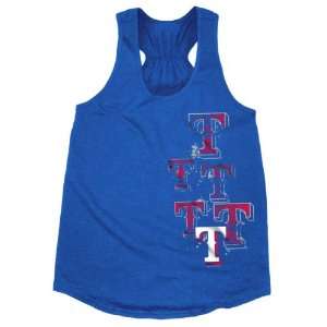 Texas Rangers Royal Womens Oversized Slub Knit Tank Top  