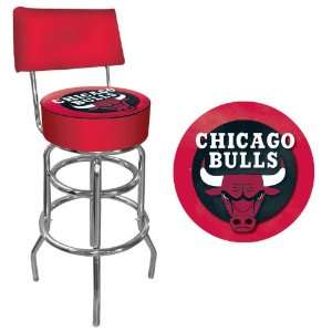  Chicago Bulls NBA Padded Swivel Bar Stool with Back   Game 