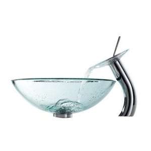   Sink With Waterfall Faucet, Mounting Ring and Water Drain(0917 VT4012