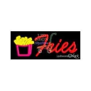   Fries Logo Neon Sign 13 Tall x 32 Wide x 3 Deep 