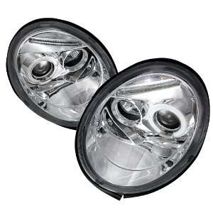  98 05 VOLKSWAGEN BEETLE CHROME CLEAR HALO PROJECTOR HEAD 