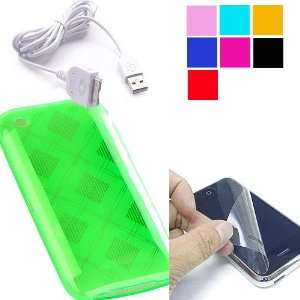   Iphone Screen Protector Kit + Iphone 3g Data Sync Cable Electronics