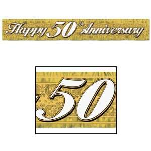  Metallic 50th Anniversary Fringe Banner (gold) Party 