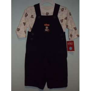  Carters Boys 2 Pc L/S Overall Set Navy Lion Size 6 Months 
