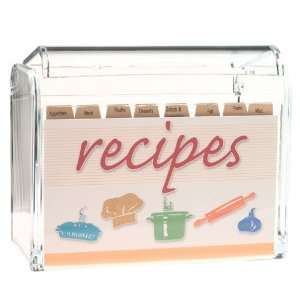 Clear Acrylic 3 x 5 Recipe Card Boxes 