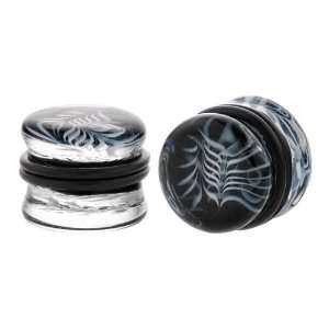  2 Gauge (6mm)   Twisted Dreamscape Glass Double Flared Plugs 