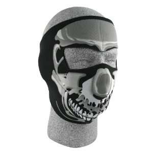    ZANheadgear Chrome/Black Neoprene Skull Face Mask Automotive