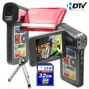 SVP T608 2.7 inch 1280X720p HD Widescreen Red Digital Video Camcorder 