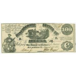 Confederate States of America 1861 100 Dollars, CR 50
