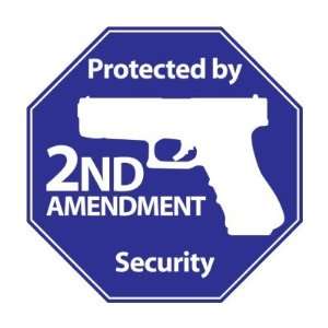  Protected by 2nd Amendment   Blue Round Sticker 