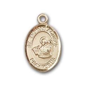  14kt Gold Baby Child or Lapel Badge Medal with St. Thomas 