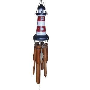  Cohasset 151A 8 Inch Carved Lighthouse Wind Chime Patio 