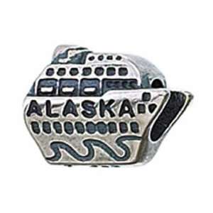   Sterling Silver Alaska Cruise Ship Bead Charm BZ 1619 Zable Jewelry