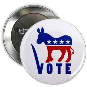  Vote Democrat Donkey Liberal Politics 2.25 Pinback Button 