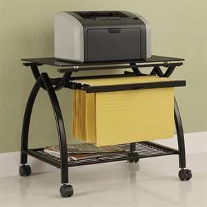   Stand with Hanging File Storage in Black Finish Furniture & Decor