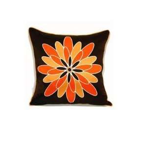  Dahila Silk Pillow Color Brown Orange