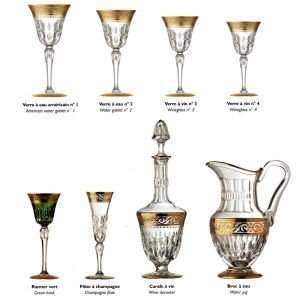 Saint Louis Crystal Stella Gold and Platinum Continental Goblet Number 
