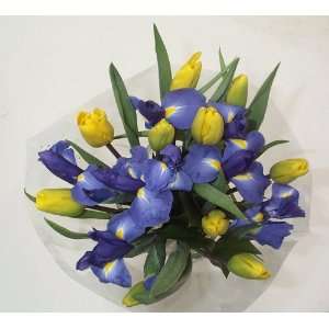 Yellow Tulips & Iris Bouquet Grocery & Gourmet Food