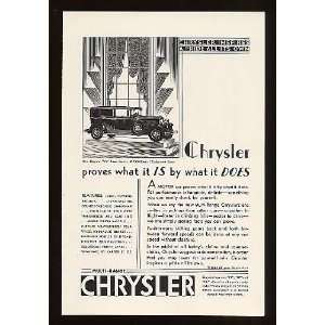  1930 Chrysler 77 Town Sedan Proves What It Is Print Ad 