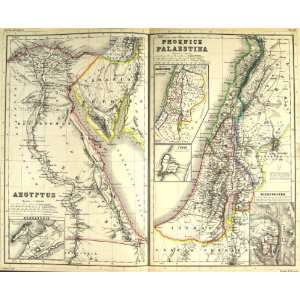  1869 Map Aegyptus Egypt Phoenice Palaestina Palestine 
