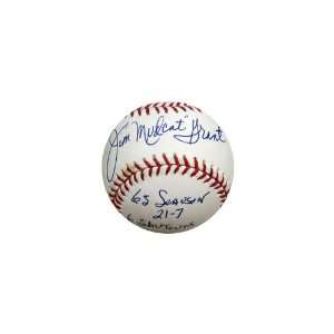  Jim MudCat Grant Stat Ball Autographed Sports 