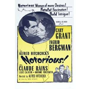 Notorious Movie Poster (11 x 17 Inches   28cm x 44cm) (1946) Style B 