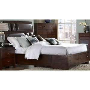 Queen Platform Bed with Footboard Storages of Vernnada Collection by 
