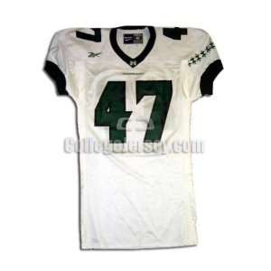  White No. 47 Game Used Hawaii Reebok Football Jersey 