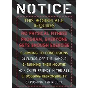   Requires No Physical Fitness Program Metal Sign Patio, Lawn & Garden
