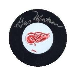  Gus Mortenson autographed Hockey Puck (Detroit Red Wings 