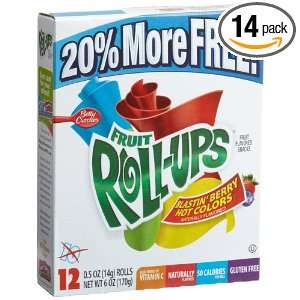 Fruit Roll Ups Fruit Flavored Snacks, Hot Colors, 12 Count Rolls (Pack 