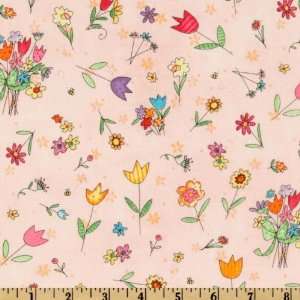  56 Wide Spring Into Spring Flowers Pink Fabric By The 