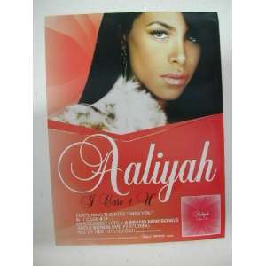  Aaliyah Poster Incredible Face Shot I Care For You 4 U 