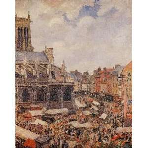   The Market by the Church of SaintJacques Dieppe, by Pissarro Camille