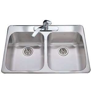  Kindred Sinks KSDL2233 9 Double Drop In Sink 18 Gauge N A 