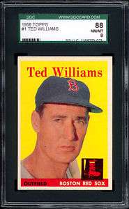 1958 Topps #1 Ted Williams SGC 88 NM/MT  