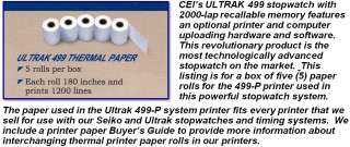 ULTRAK 499 PAPER Thermal Paper for ULTRAK 499 P Printer  