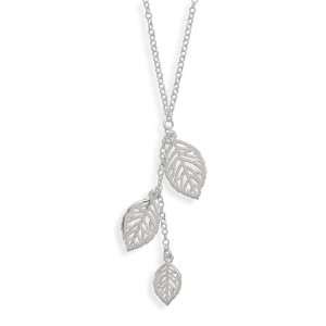  16.5 Inch Necklace with Three Leaf Drop Jewelry