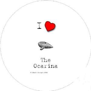   25 inch Large Round Lapel Pin Badge I Love The Ocarina