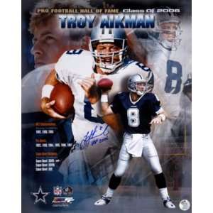  Troy Aikman Signed HOF Collage 16x20