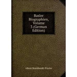   , Volume 3 (German Edition) Albert Burckhardt Finsler Books